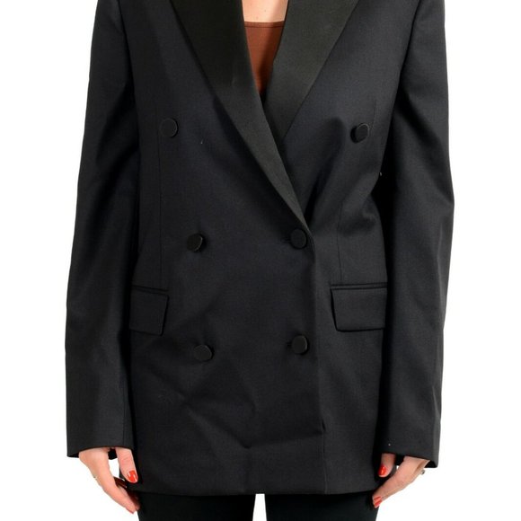 Hugo Boss Women's "Jerimana1" Wool Black Double Breasted Blazer US 2 IT 38 - Picture 2 of 7